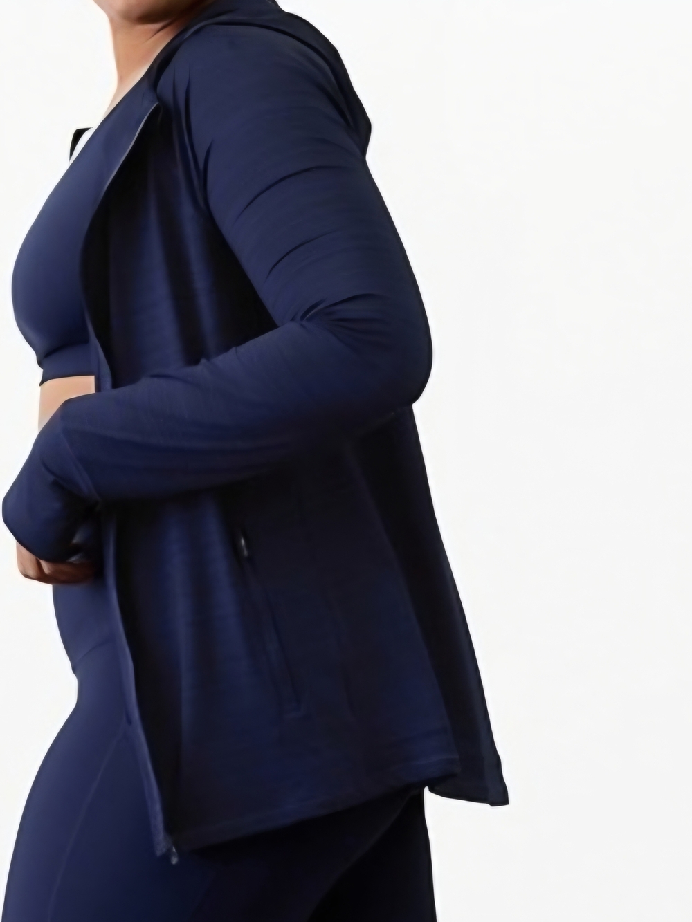 Athleta Navy Hooded Utility Jacket